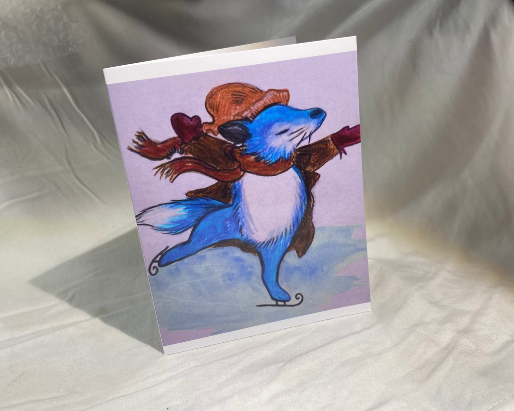 Blue Fox Greeting Card