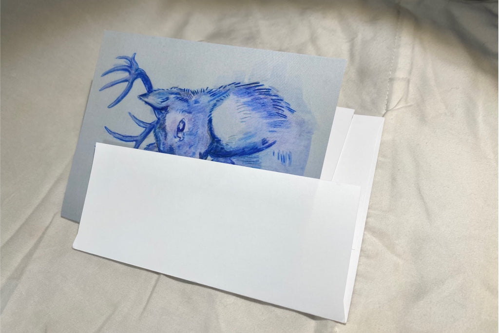 Blue Stag Greeting Card