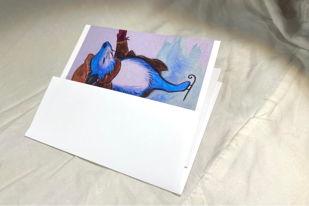 Blue Fox Greeting Card